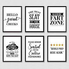 Amazon Com Bathroom Wall Art 8 X 10 Unframed Funny Toilet Sign Funny Bathroom Signs Bathroom Printable Set Bathroom Wall Decor Minimal Funny Wall Art Set Of 6 Handmade Wake up, kick ass, repeat *features* • print at any size up to: