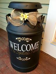 I see the design consisting of gently used or new books decorative painting. Need To Do This With Mine Milk Can Decor Milk Cans Primitive Decorating Country