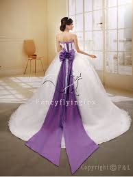 Express your personality & feel glamorous in your dress. Lace Up Back White And Purple Wedding Dress 279 00 Purple Wedding Dress Wedding Dresses Lace Ballgown Court Train Wedding Dress