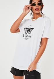 Missguided White L Amour Butterfly Oversized Graphic T Shirt In 2020 Street Style Women Shirts T Shirts For Women
