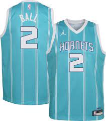 Nwt nba nike 2021 2020 hornets 2 lamelo ball suns 1 devin booker 34 charles barkley 3 chris paul nuggets 27 jamal murray celtics 0 jayson tatum mavericks mavs 77 luka doncic trail blazers. Jordan Youth Charlotte Hornets Lamelo Ball 3 Teal Dri Fit Swingman Jersey Dick S Sporting Goods