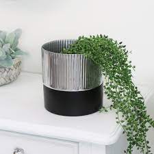 Round planters at houzz we want you to shop for brimfield & may set of 2 silver metal contemporary planter, 24, 32 part # 80792 with confidence. Small Black Silver Metal Planter
