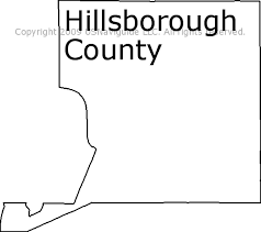 Vintage home decor style old wall giclee reproduction. Hillsborough County Florida Zip Code Boundary Map Fl