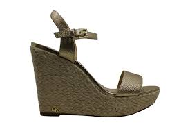 Michael Michael Kors Jill Wedge Leather Jute Sandals Acorn 7