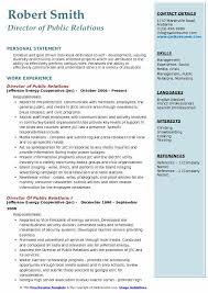 public relations resume samples