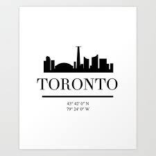 Black And White Toronto Skyline Drawing Toronto Canada Black Silhouette Skyline Art Skyline Art City Skyline Silhouette City Skyline Art