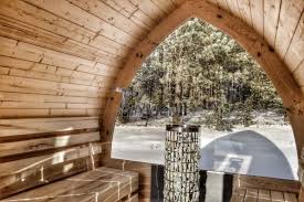 Igloo Fasssauna Mit Glas 33 Aussensauna Garten Iglu Fasssauna