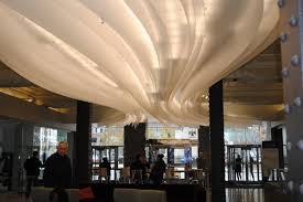 Creative Light Installation Glacier Ribbon Ceiling Feature By Lumicor Fres Home Light Installation Creative Lighting Ceiling Design