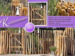 Neu Im Sortiment Wunderschone Naturzaune Aus Unbehandeltem Kastanienholz Hierbei Handelt Es Sich Auch Ohne Streichen U