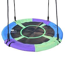 Metal/fabric web/saucer swing with chains and hooks. Pin On Play Set Attachments