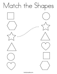The set includes facts about parachutes, the statue of liberty, and more. Match The Shapes Coloring Page Twisty Noodle Shape Worksheets For Preschool Shape Activities Preschool Free Preschool Worksheets