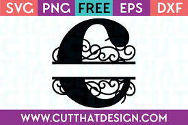 Download Free Svg Flourish Swirl Split Monogram Letter C Cut That Design