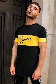 Black And Yellow Cartoon Shirt Vector Tapered Panel T Shirt Black Yellow Camisetas Masculinas Roupa Masculina Fashion Camisas Masculinas