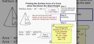 How to find the surface area of a cone when the slant height is given? How To Find The Surface Area Of A Cone Without Slant Height Math Wonderhowto