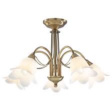Shipped with usps parcel select ground. Dar Lighting Dou0575 Doublet 5 Light Semi Flush Ceiling Fitting In Antique Brass Finish Complete With Alabaster Glass Castlegate Lights