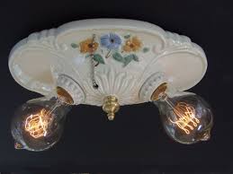 Check spelling or type a new query. Vintage Porcelain Flush Mount Ceiling Light Fixture Rewired New Sockets Ceramic Pull Chain Bathroom Light Fixture Country Cottage Flush Mount Ceiling Light Fixtures Ceiling Lights 1920s Light Fixtures