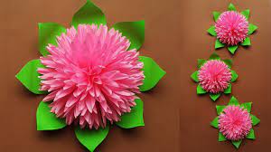 How to make paper flowers at home easy step by step. How To Make Beautiful Paper Flower For Home Decor Paper Flowers Wall Decorations Youtube
