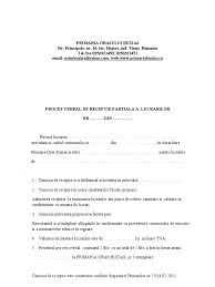 A mijloacelor fixe, fisa mijlocului fix, proces. Proces Verbal Receptie Partiala A Lucrarii