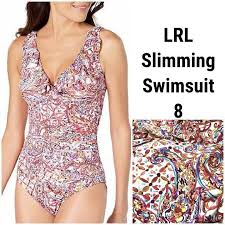 8 New Lrl Boho Paisley Swimsuit Slimming Mercari In 2020 Slimming Swimsuits Boho Swim Suits Bathing Suits Monokini
