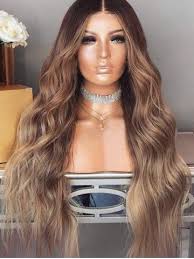 Long Middle Part Colormix Wavy Synthetic Wig Perruque Idees Cheveux Longs Idees De Coiffures