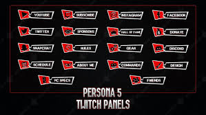 Twitch overlay template(tot) is an online platform who provide free and custom twitch stremers package, like twitch overlay, twitch panel template, logos, alerts, facecam etc. Persona 5 Twitch Panels Loloverlay