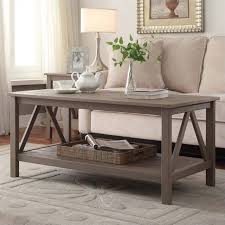 Rustic industrial solid wood and steel coffee table with open shelf. Riverbay Furniture Coffee Table In Rustic Gray Walmart Com Walmart Com