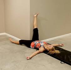 One Leg Up The Wall Yoga Stretch Hamstring Stretch Healing Yoga Hamstrings