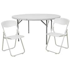 60rd White Fold Table Set Dad Ycz 154 Gw Rut I White Set Gg Plastic Folding Chairs Home Kitchens Table