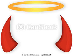Maybe you would like to learn more about one of these? Angel And Devil Horns Halo Angel S Halo And Devil Horns Vector Art Illustration Canstock