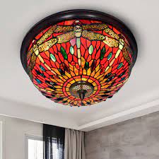 Ceiling Lamp With Dragonfly Pattern