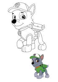 While your child is busy by coloring drawings you can do your errands. Paw Patrol Rocky Coloring Sheet With A Sample Paw Patrol Coloring Paw Patrol Rocky Paw Patrol Printables