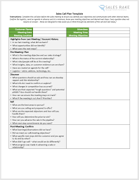 Free Pre Sales Call Plan Template Word Salesrake Com Planner Template Free Weekly Planner Templates Marketing Plan Template