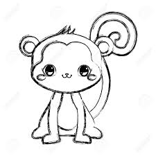 So you want to draw a cute and easy to draw monkey. Cute Monkey Baby Sitting Cartoon Vector Illustration Hand Drawing Royalty Free Cliparts Vectors And Stock Illustration Image 109894514