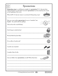 Everybody needs to be made aware of the world around them. Silly Spoonerisms 5th Grade Writing Worksheet Greatschools Fifth Grade Writing 5th Grade Writing Writing School