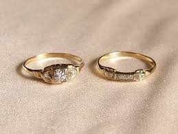 1930s Vintage Engagement Wedding Ring Set Vintage Engagement Wedding Rings Engagement Wedding Ring Sets Ring Sets