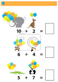 En parejas, eligen un paisaje. Juego Educativo Matematico Para Ninos Hoja De Trabajo Colorida Pinturas Para La Pared Cuadros Myloview Es