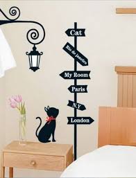Black Cute Kitten Wall Decal For Girl Bedroom Interior Design Great Ideas For Pet Lovers Interior D Kids Room Wall Decals Wall Decals For Bedroom Wall Decals