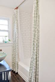 Curtains On Both Sides Diy Bathroom Redo Double Shower Curtain Subway Tile With Grey Grout The Wood Double Shower Curtain Double Shower Diy Bathroom Decor
