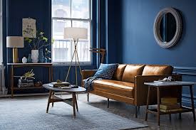 Dark Navy Walls Living Room Decor Apartment Interior Wall Colors Rustic Apartment