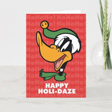 Daffy Duck Happy Holi Daze Holiday Card Zazzle Com Happy Holi Holiday Design Card Holiday Cards