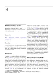 Pdf On Nov 30 2016 Kristopher J Brazil And Others Published Hare Psychopathy Checklist Pcl Psychopathy Checklist Checklist Camera World