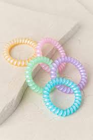 Francesca S Kassidy Pastel Coil Set Pink Coil Hair Ties Hair Rubber Bands Hair Tie Accessories