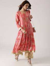 Buy Libas Women Pink Printed Anarkali Kurta Kurtas For