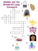 Look at the pictures and the numbers on them and write the words in the crossword puzzle. Fairy Tale And Nursery Rhyme Crossword Puzzles