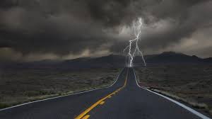 Empty Road And Lightning Wallpaper With Images Lightning Storm Lightning Nature