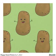 Happy Sweet Potato Fabric Cartoon Potato Printing On Fabric Simple Cartoon
