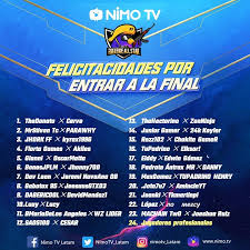 Nimo tv está buscando jugadores de free fire, fortnite, call of duty: Nimo Tv Es On Twitter Jugadores De La Final Nimotv Free Fire All Star Show Match Final 30 31 De Agosto 7pm Mx Co Pe Ec 9pm Ar Https T Co Acfuy5y7e4 Https T Co Gztghdvmnl