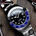 42mm "Batman" Diver Dress GMT Watch Kit | NH34 GMT Dive Watch ...