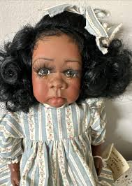 Vintage Janada Resin Doll African American 16" Lulabelle Artist Tina  Bennett Tag