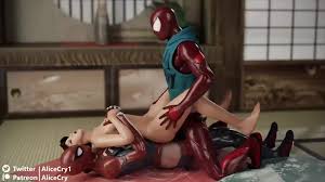 Mai Shiranui gets Creampied by Two Spiderman at Once: American Anal Porn